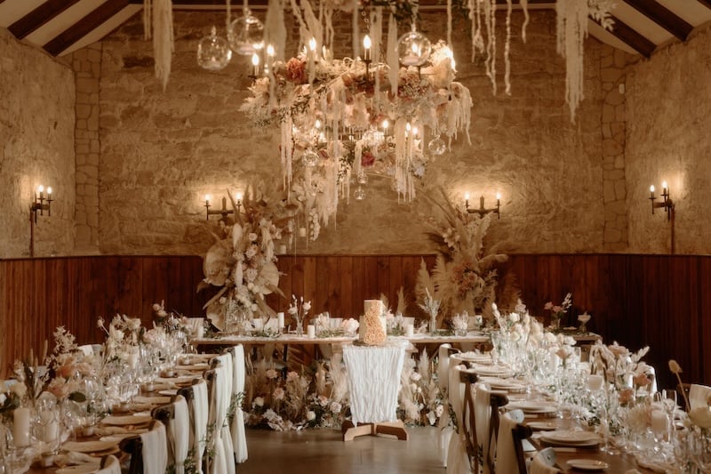 Barn wedding reception at Rosebery Steading, Scotland