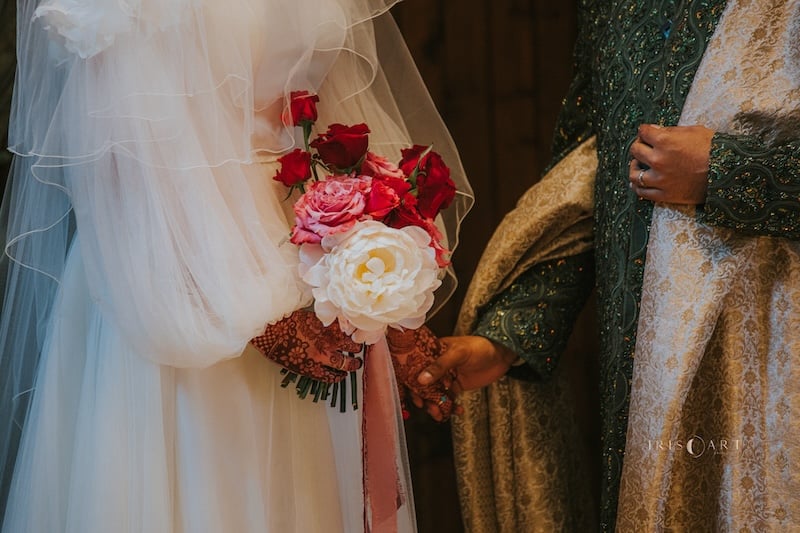 Barn wedding ceremony at Rosebery Steading, Scotland