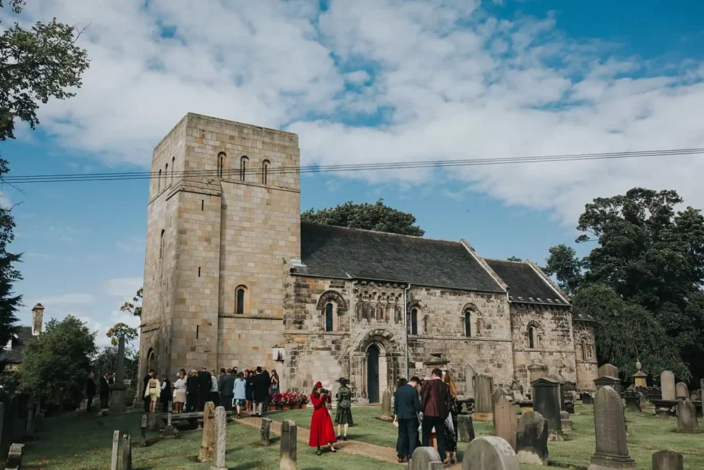 Dalmeny Church Exterior With Guests (002)