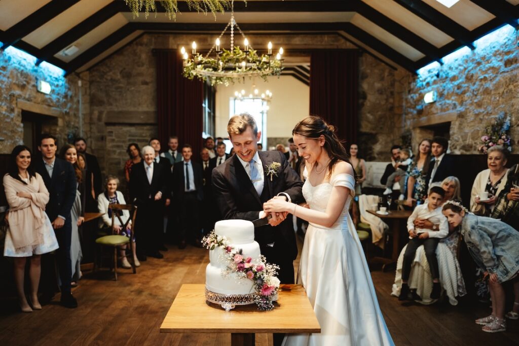 Barn wedding reception at Rosebery Steading, Scotland