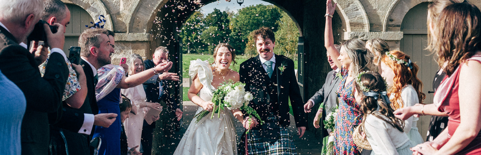 Barn wedding reception at Rosebery Steading, Scotland